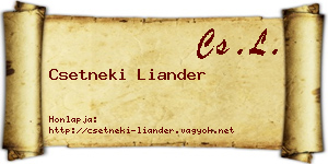 Csetneki Liander névjegykártya
